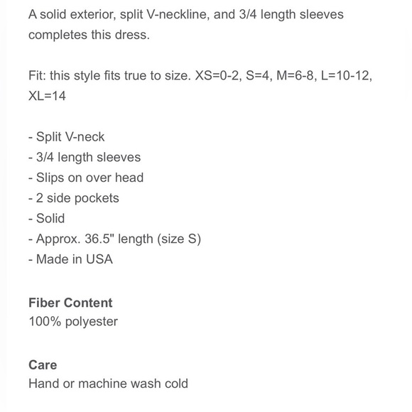 Trina Turk Pipkin Split Neck 3/4 Sleeve Dress Sz XS, preloved w/ pockets - Picture 4 of 4